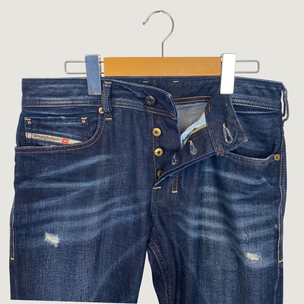 Diesel Zatiny Regular Bootcut Jeans Dark Wash Distressed 29x32